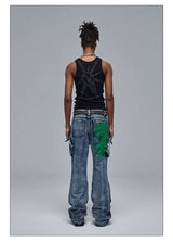 Cleanfit Green Washed Multi-pocket Straight Jeans