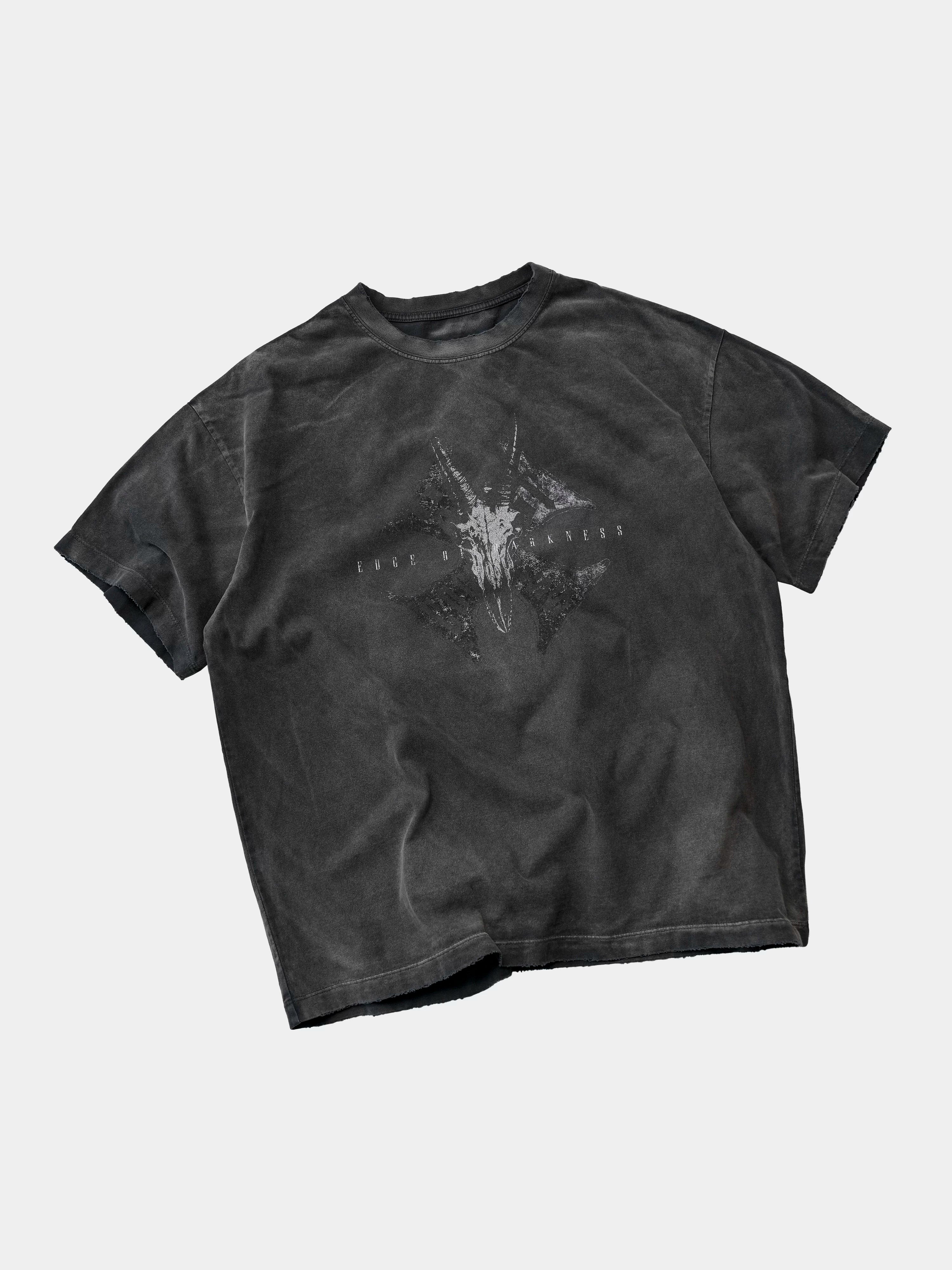 Demon Goat Distressed Printed Loose Tee