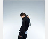 Asymmetric Zip Cropped Turtleneck Jacket