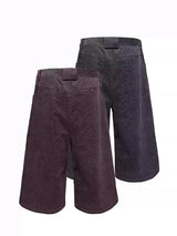 Side Pocket Striped Corduroy Capri Pants