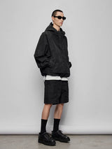 Pleated Metal Nylon Tech Cargo Shorts