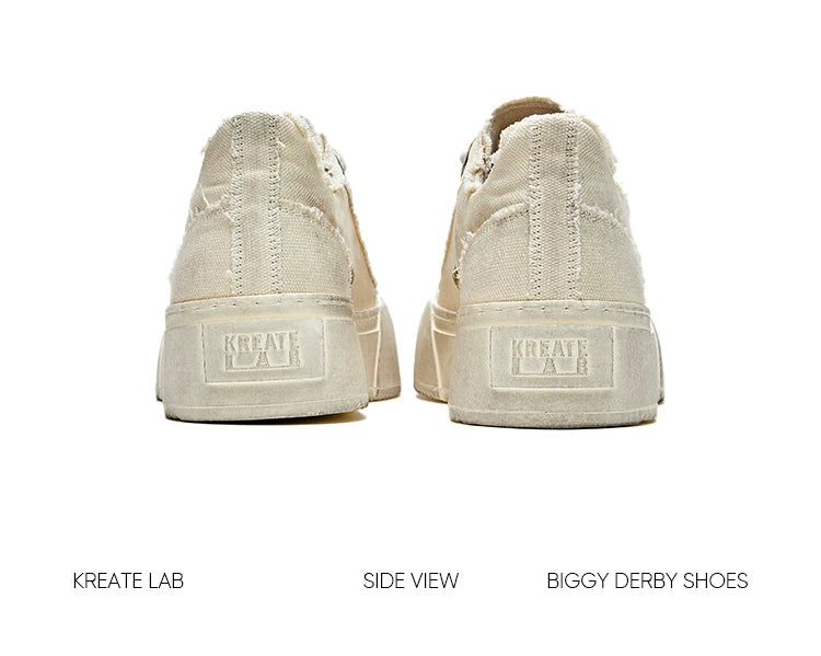 Distressed Washed Jumbo Platform Commuter Sneakers