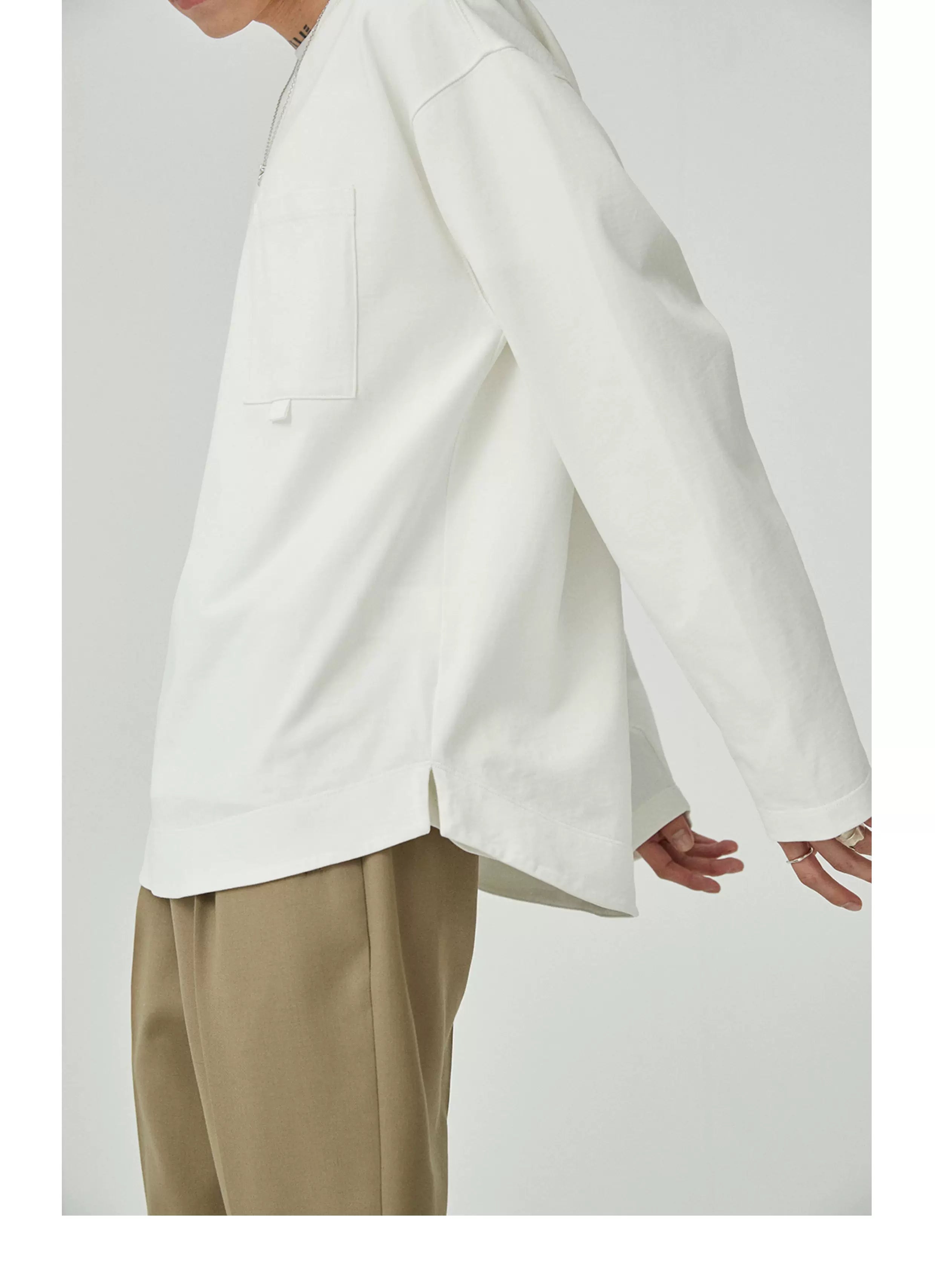 Ribbon Pocket Long Sleeve Tee