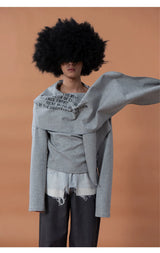 Men's Gray Print Patchwork Hoodie