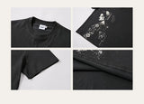 Geisha Print Casual Boxy Tee