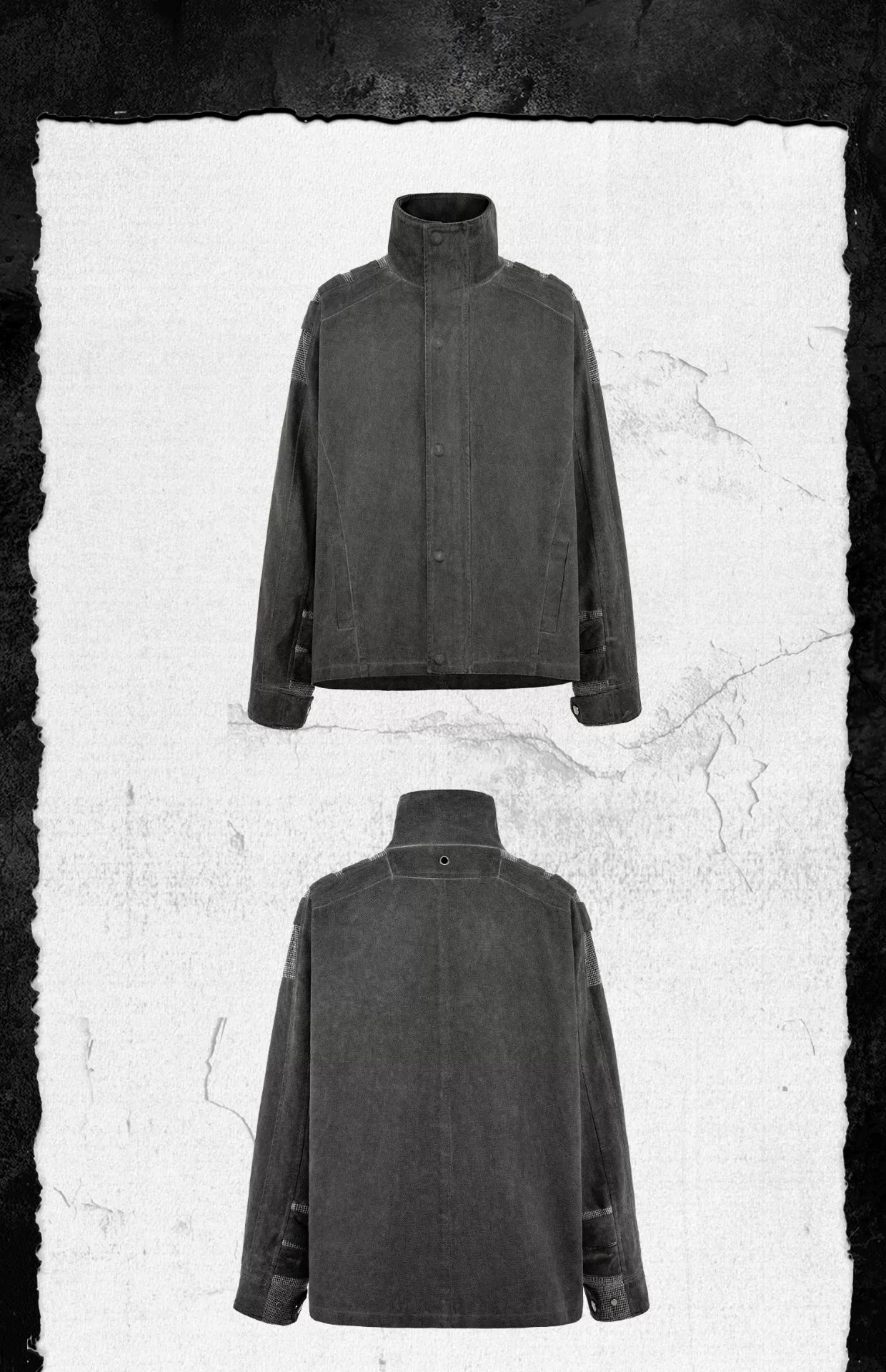 Distressed Patchwork Strapped Scavenger Jacket