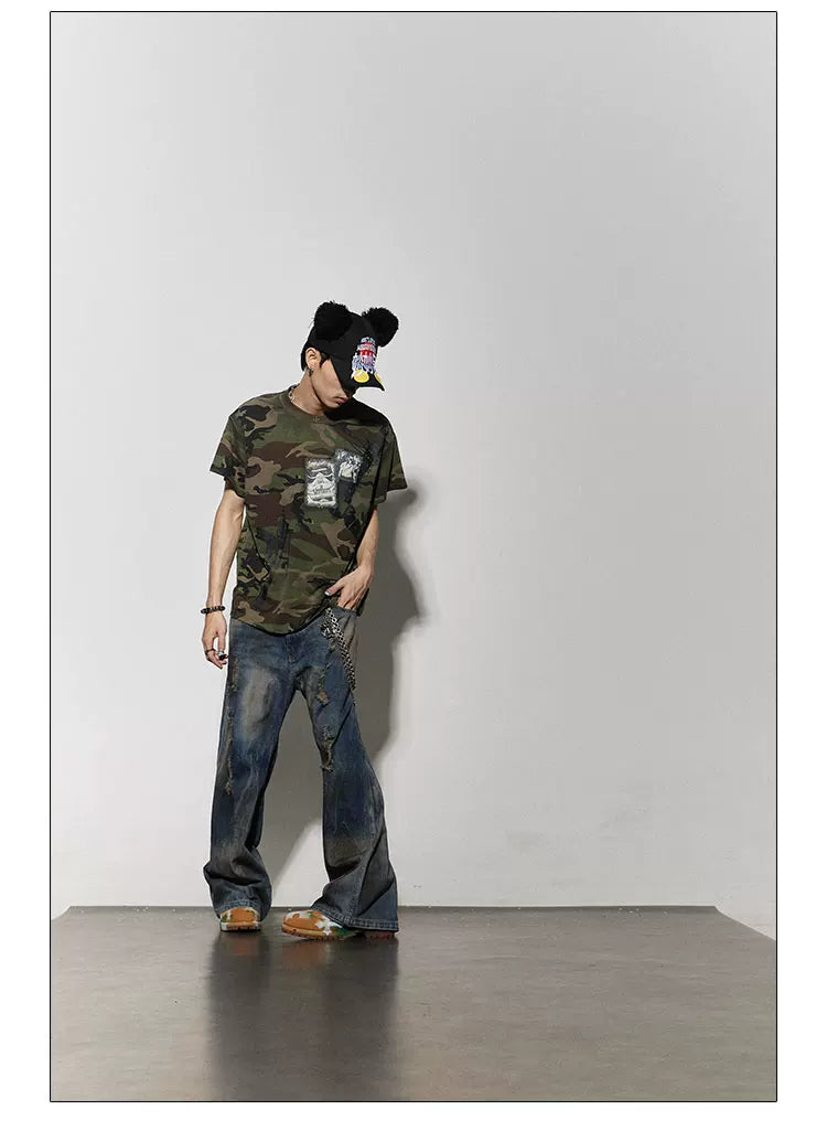 American Camo Cross Gun Tee