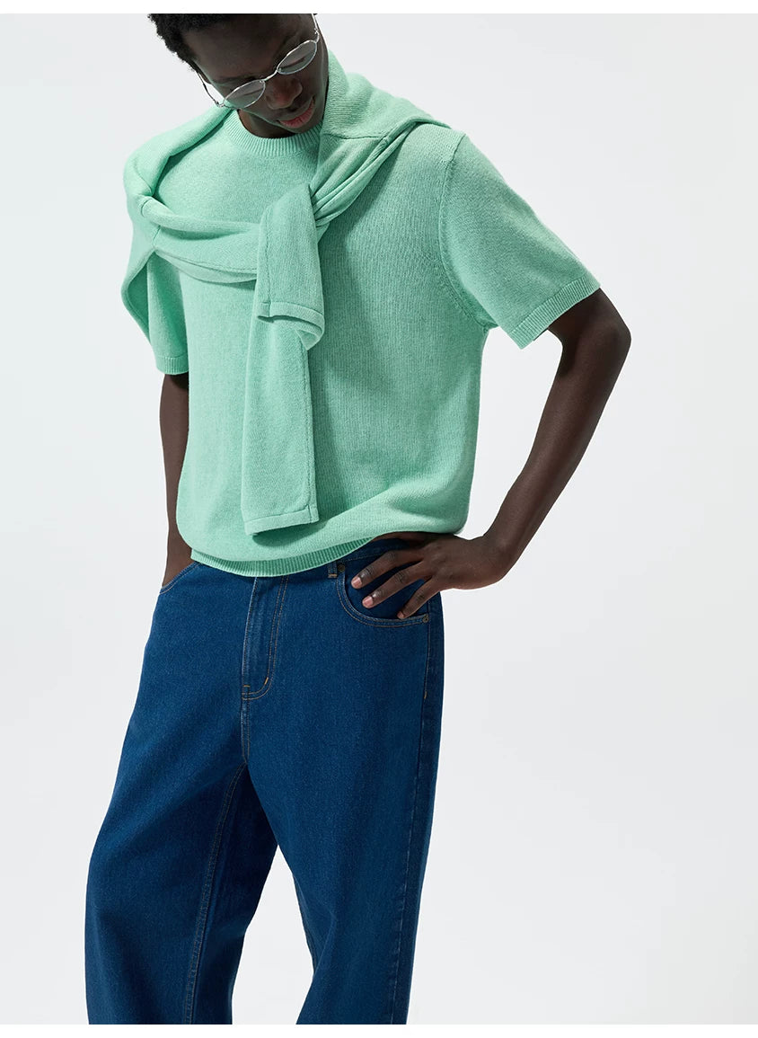 Linen Cotton Blend Short Sleeve Tee