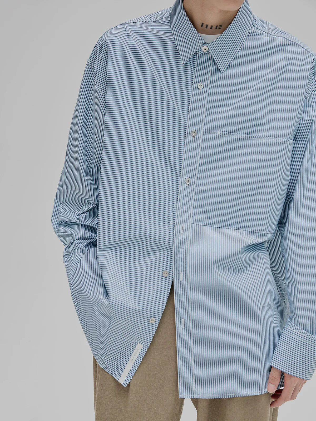 Striped Paneled Pocket Shirt