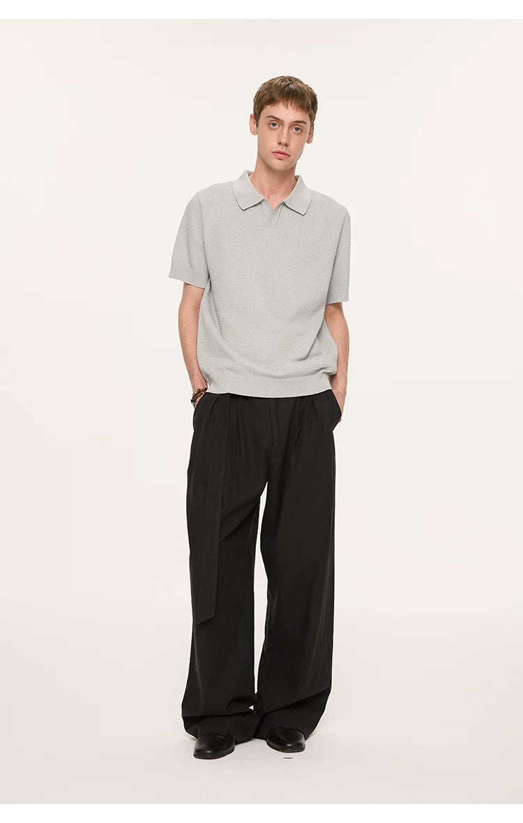 High Waist Wide Leg Belted Pants