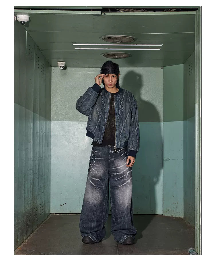 American Vintage Washed Distressed Baggy Jeans