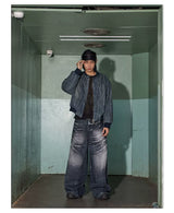 American Vintage Washed Distressed Baggy Jeans