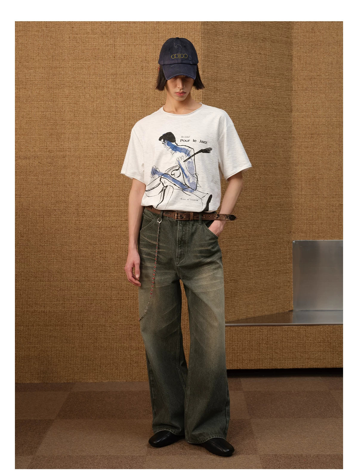 Water Stain Print Short Sleeve Tee