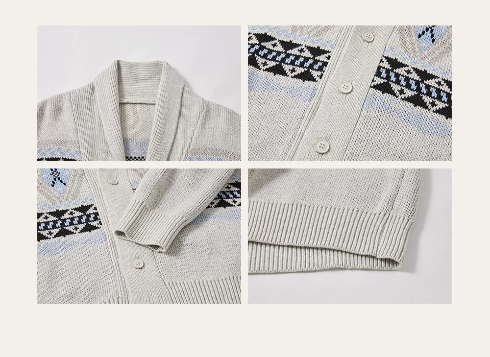 Autumn Fair Isle Shawl Collar Cardigan