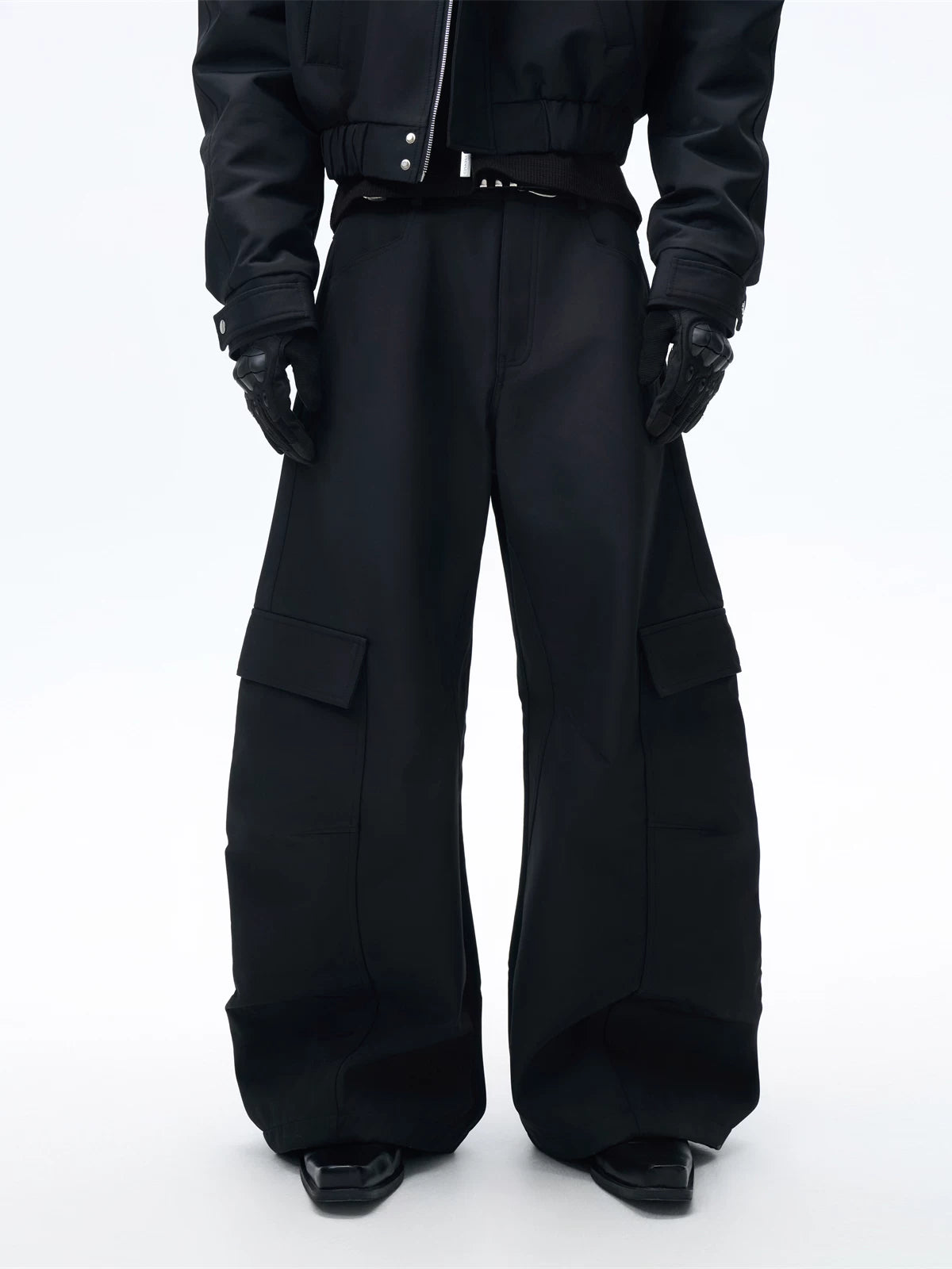 Men's Black Loose Wide Leg Pants