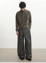 Marled Turtleneck Cardigan Sweater