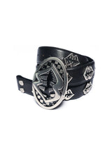 Vintage Silver Lip Leather Belt