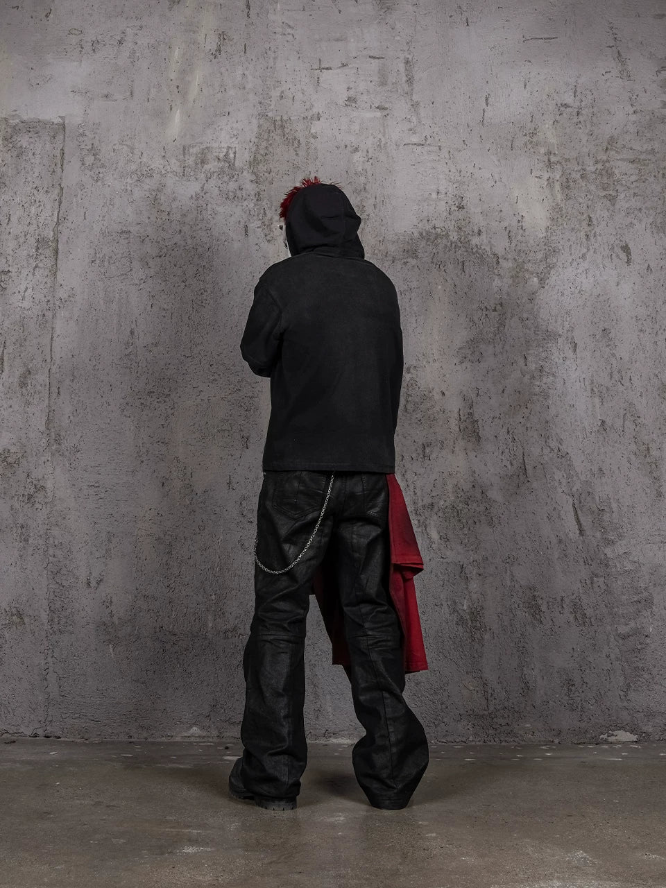 Distressed Two-in-One Prisoner Print Hoodie
