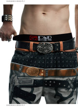 Vintage Snake Print Genuine Leather Belt
