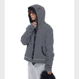 Men's Striped Fur Collar Hoodie