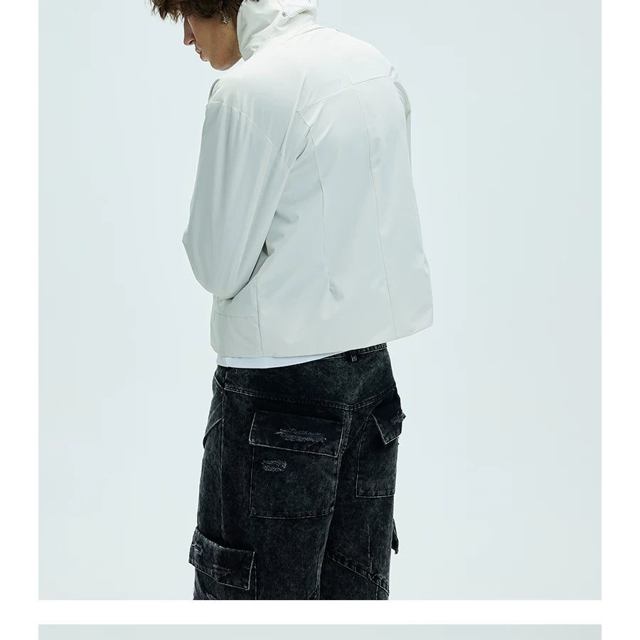 Short Detachable Hooded Waterproof Trench Coat