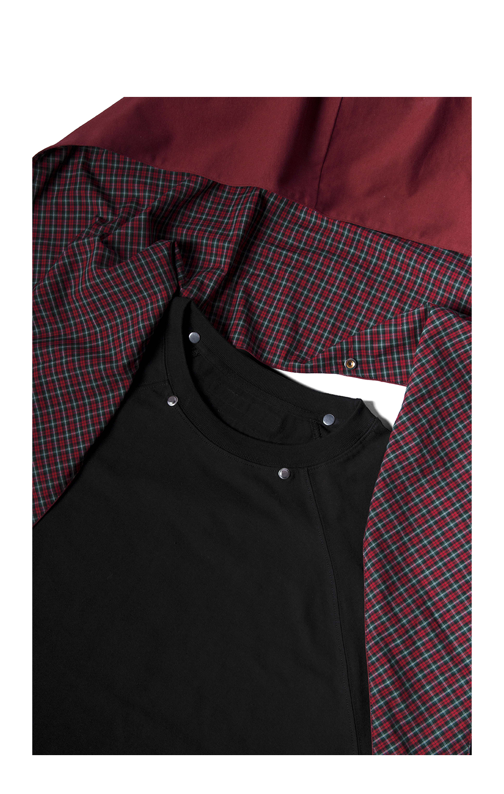 Two-Tone Striped Plaid Raglan Hoodie
