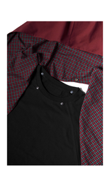 Two-Tone Striped Plaid Raglan Hoodie