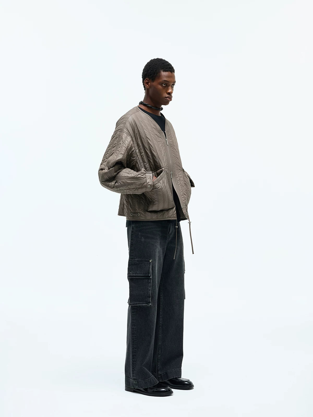 Washed Multi-pocket Straight Leg Cargo Jeans