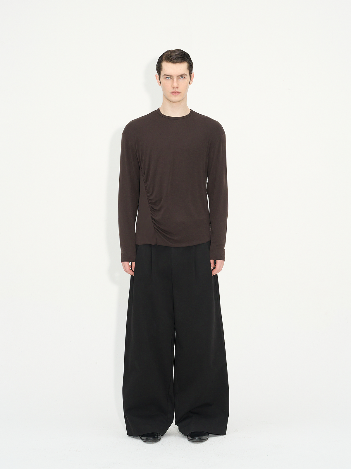 Comfortable Rippled Wool Long Sleeve Top