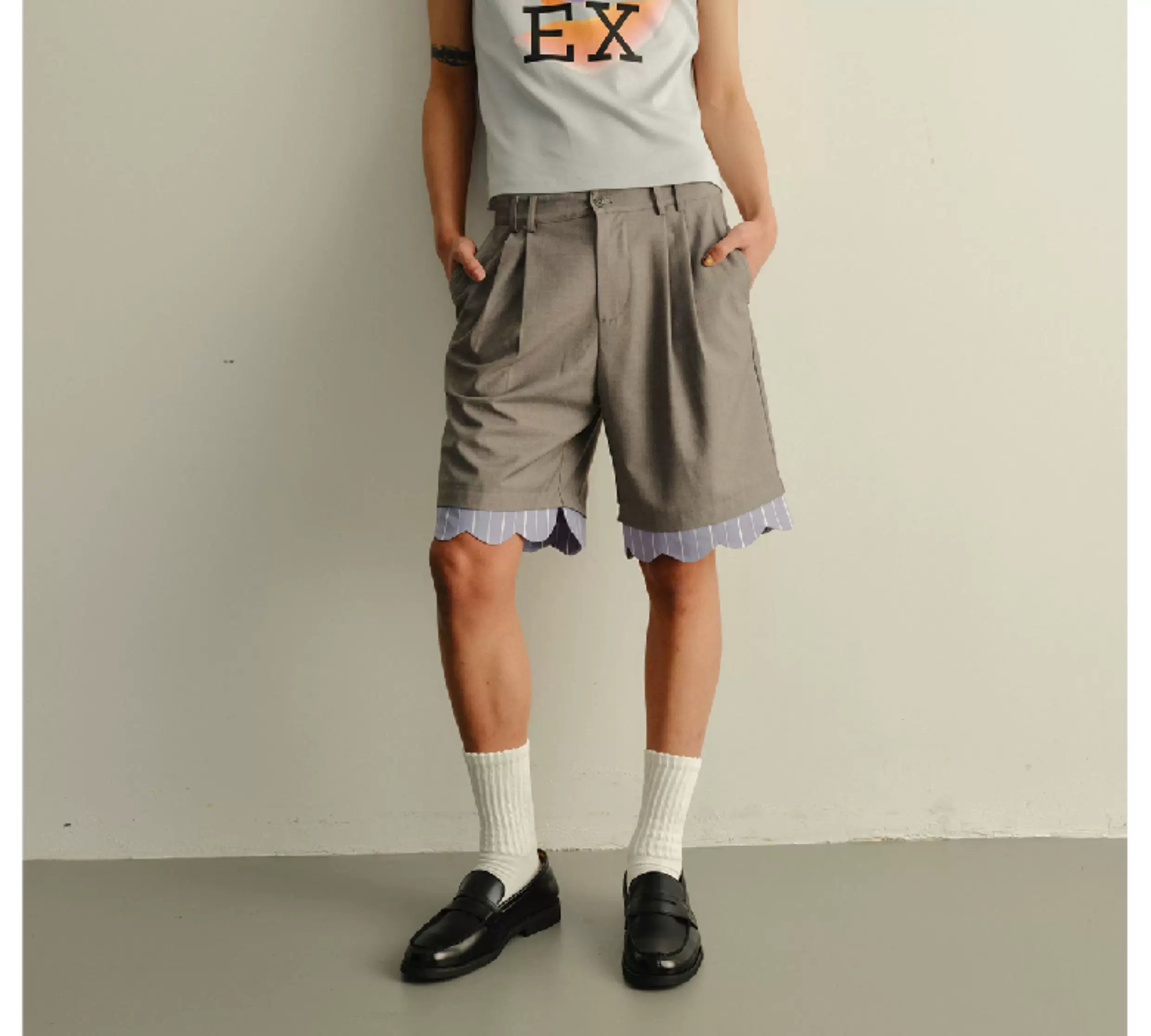 Short Sleeve Elastic Heart Print Tees