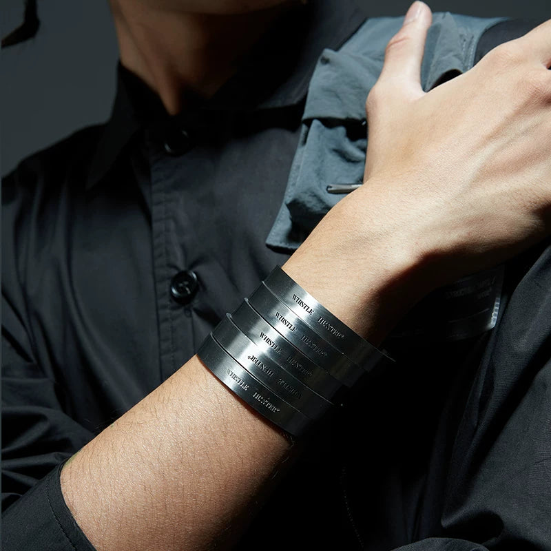 Couple Adjustable Industrial Titanium Steel Bracelets