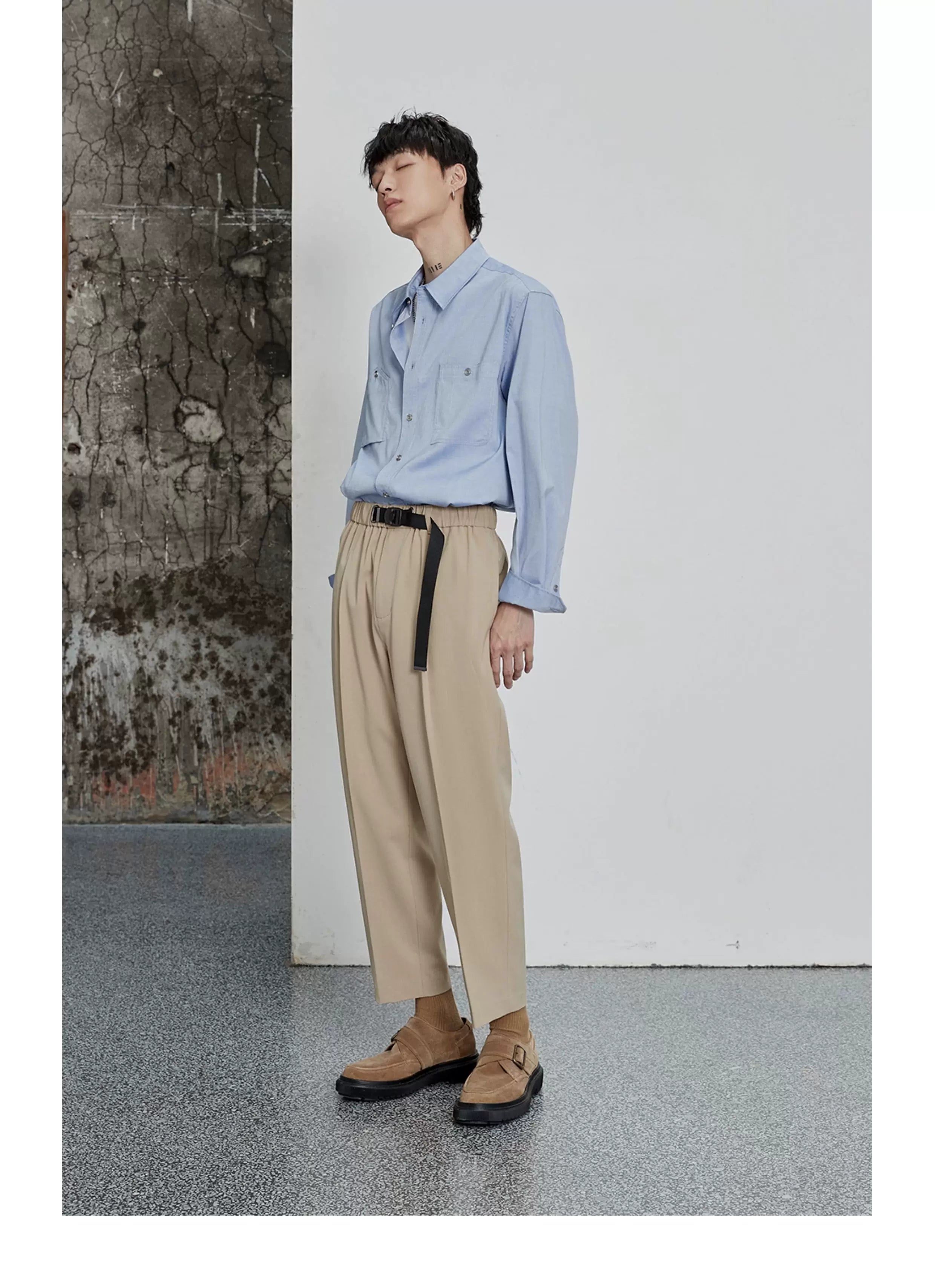 80s Cotton Oxford Asymmetric Pocket Shirt