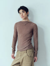 Lightweight Wool Slim Triangle Neck Sweater