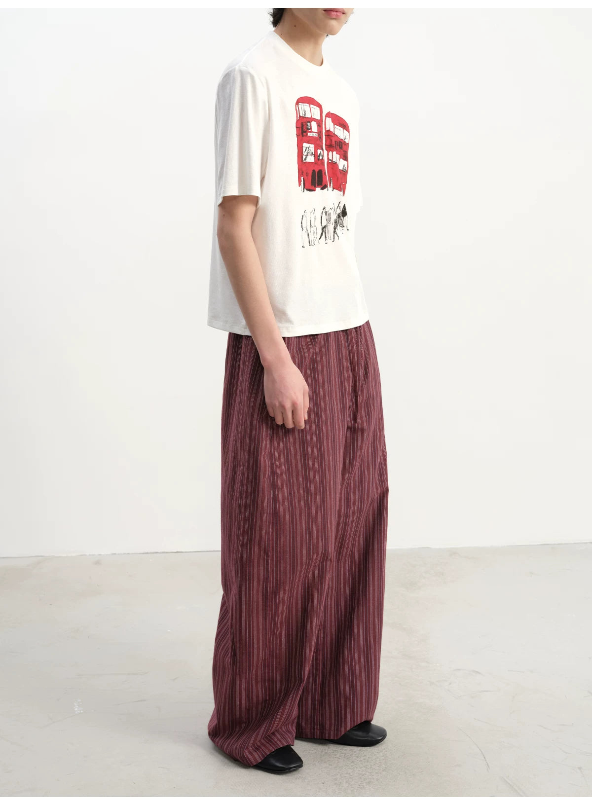 Red Bus Print Short Sleeve Tee
