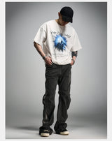 Loose Ivory Printed Short Sleeve Tee