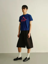 Solid Pleated Drawstring Casual Shorts
