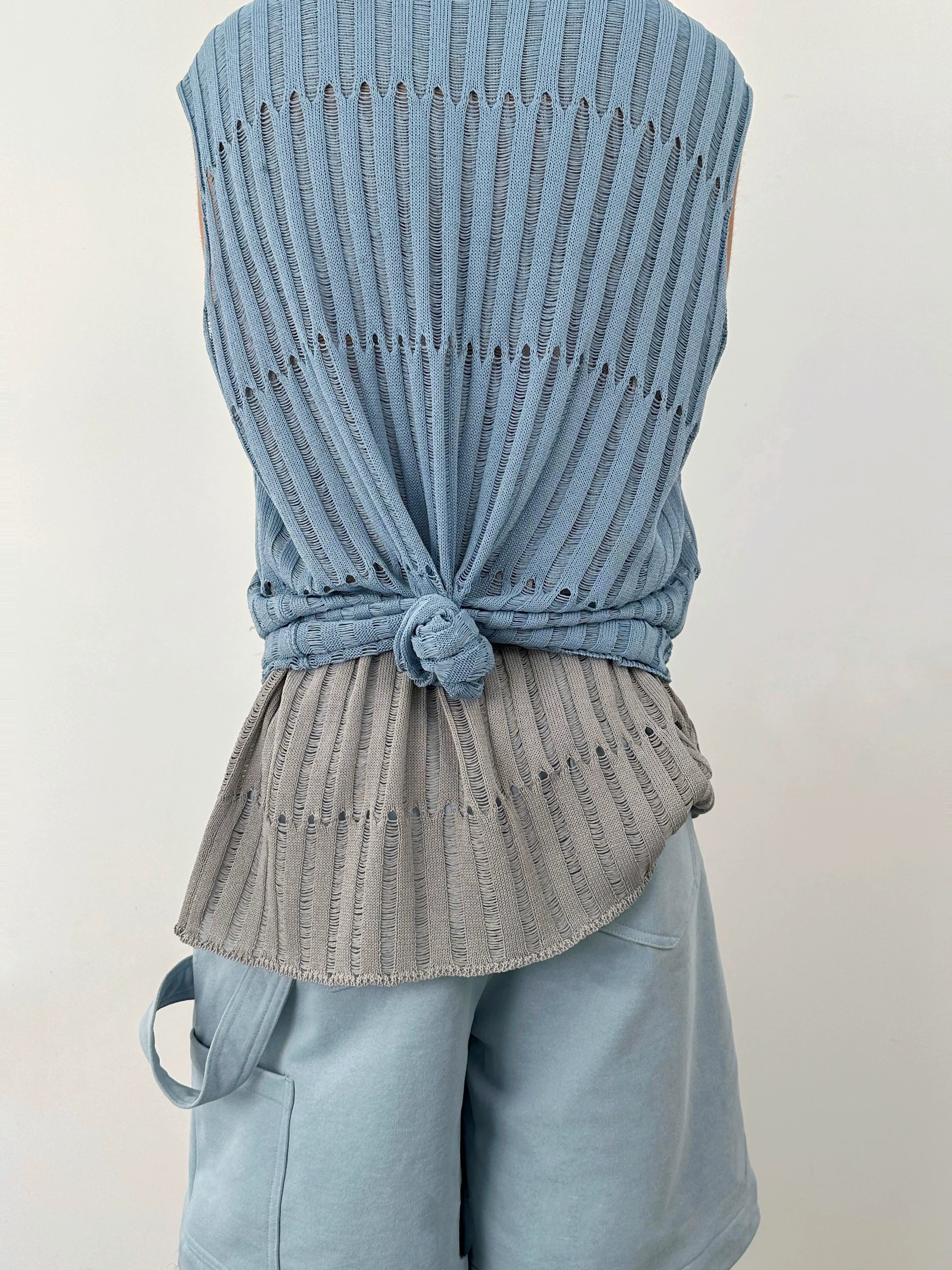 Assorted Colors Tree Cutout Knit Vest