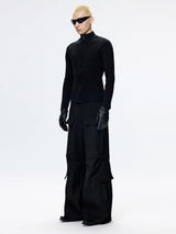 Unisex Black Short Slim Knit Cardigan
