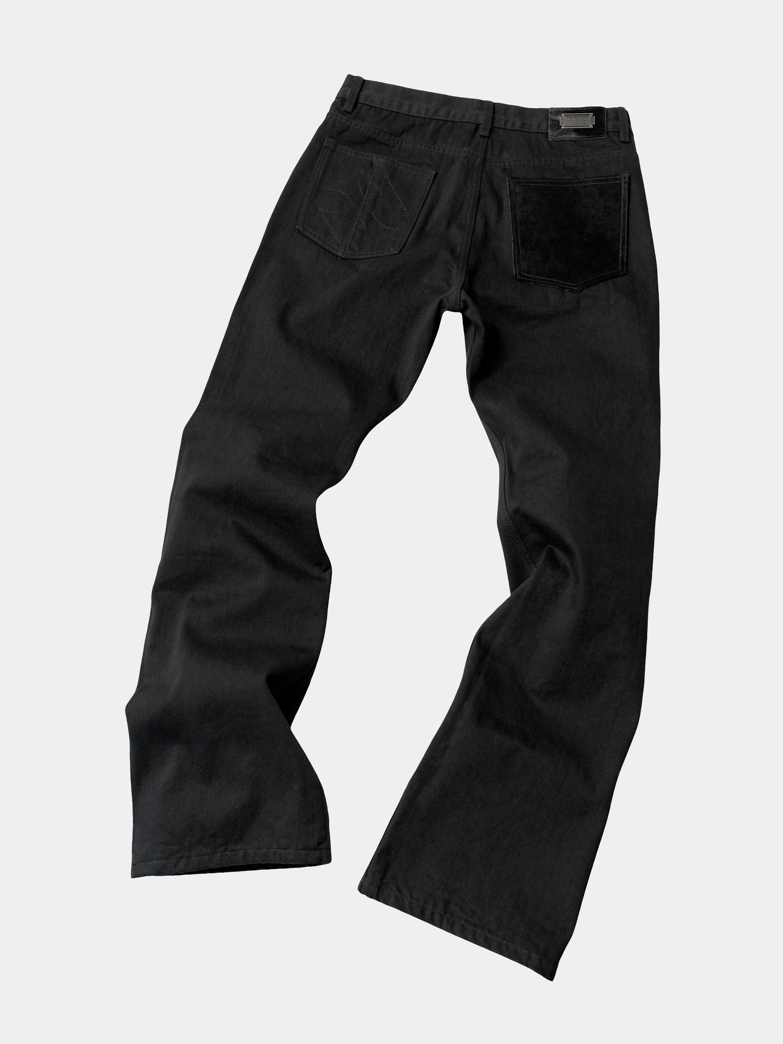Heavy Black Boot-Cut Jeans