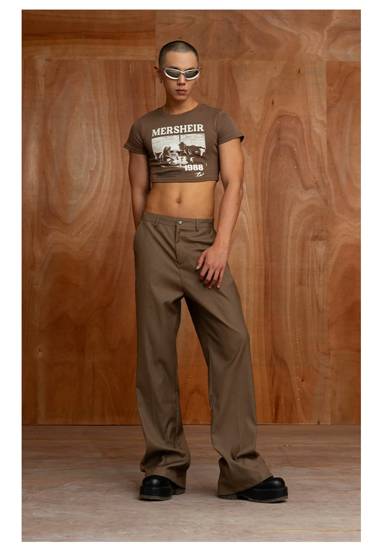 Men's Vintage Flared Slit Hem Pants