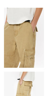 Men's Loose Brushed Cotton Cargo Pants
