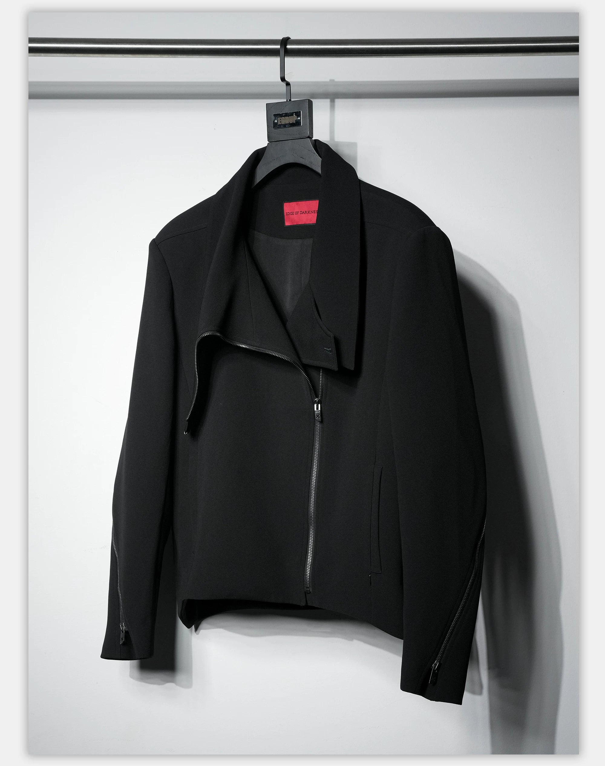 Dark Matte High Collar Zip Jacket