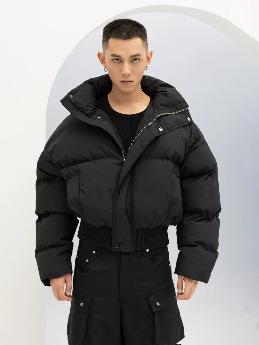 Men's Black White Gray Puffer Jacket