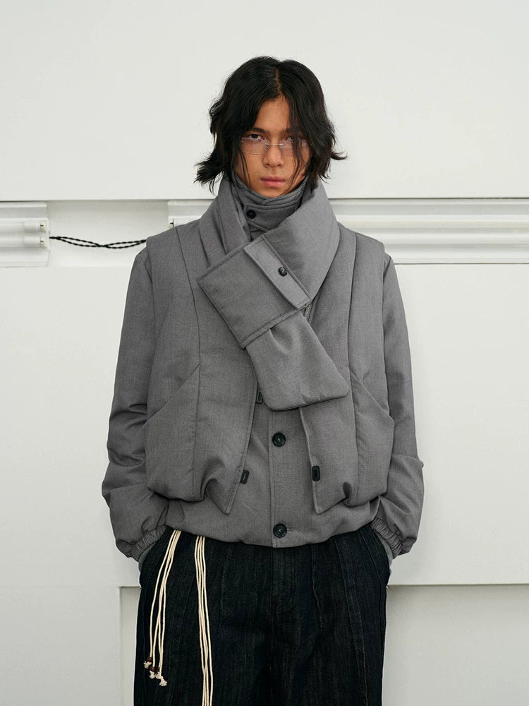 Men's Winter 3-in-1 Vest Scarf Coat
