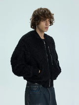 Warm Heavy Fur Bomber Puffer Coat