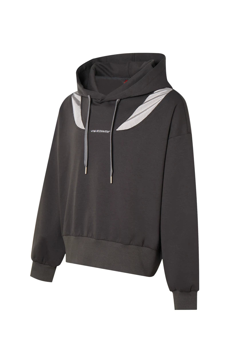 Irregular Patchwork Liquid Metal Loose Hoodie