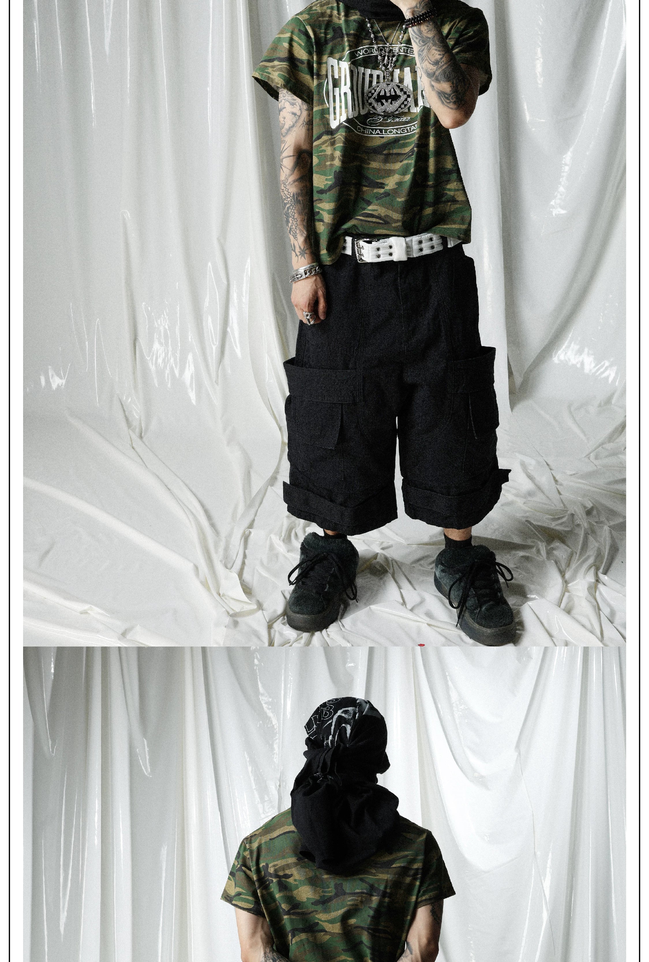 Olive Camo Crack Print Tee