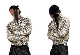 Leopard Print Stand Collar Sweatshirt