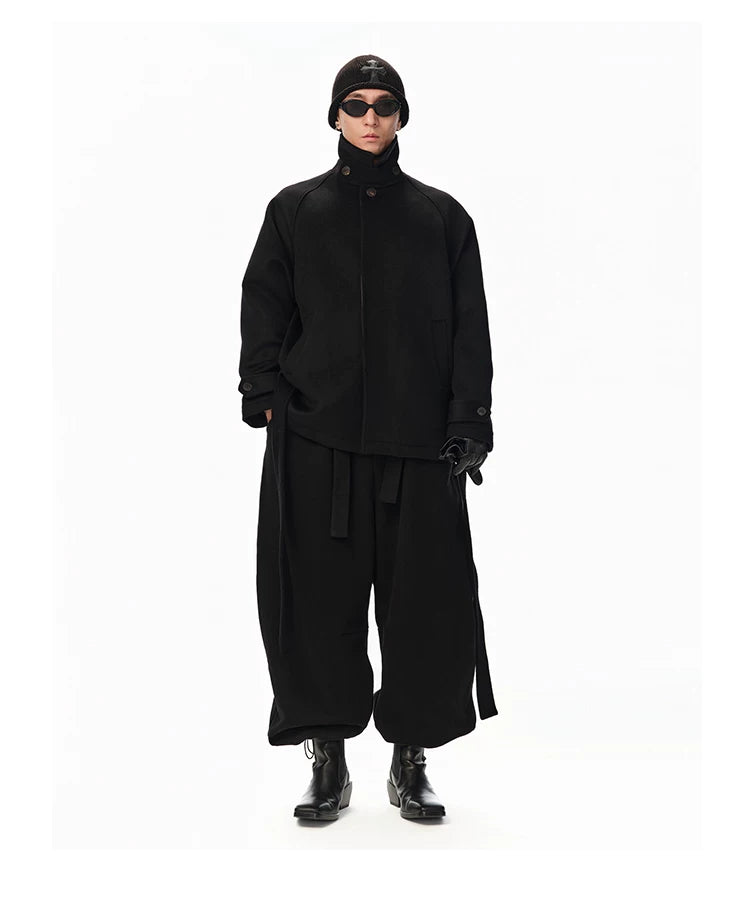 100% Wool Cropped Raglan Coat