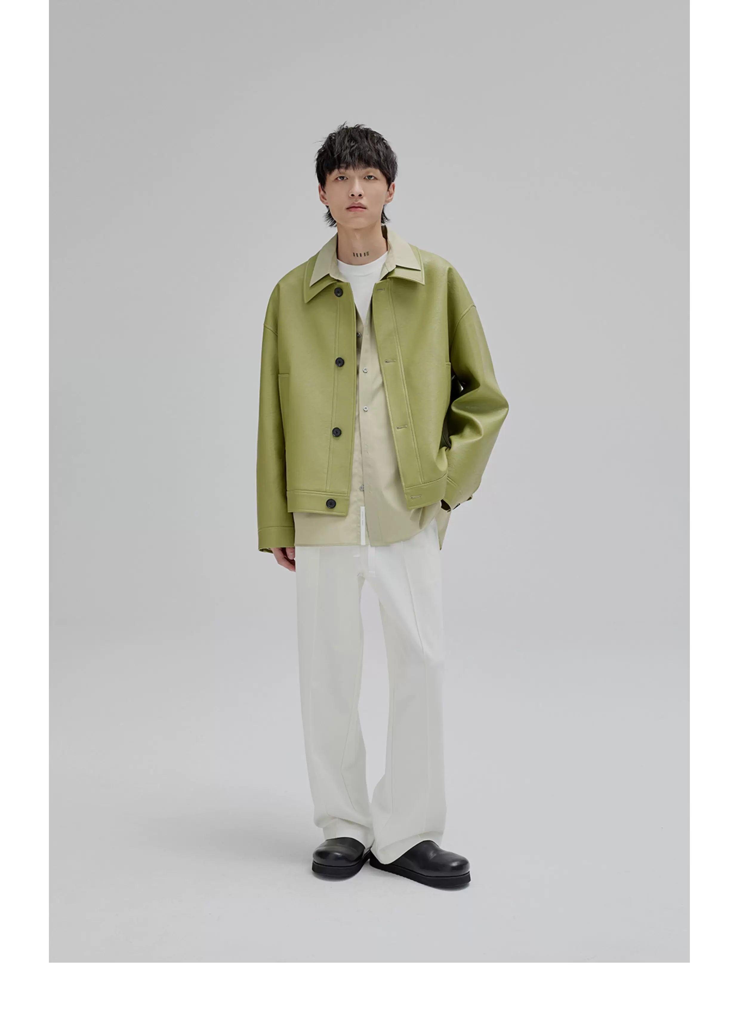 Basic Long Sleeve Cotton Blend Shirt